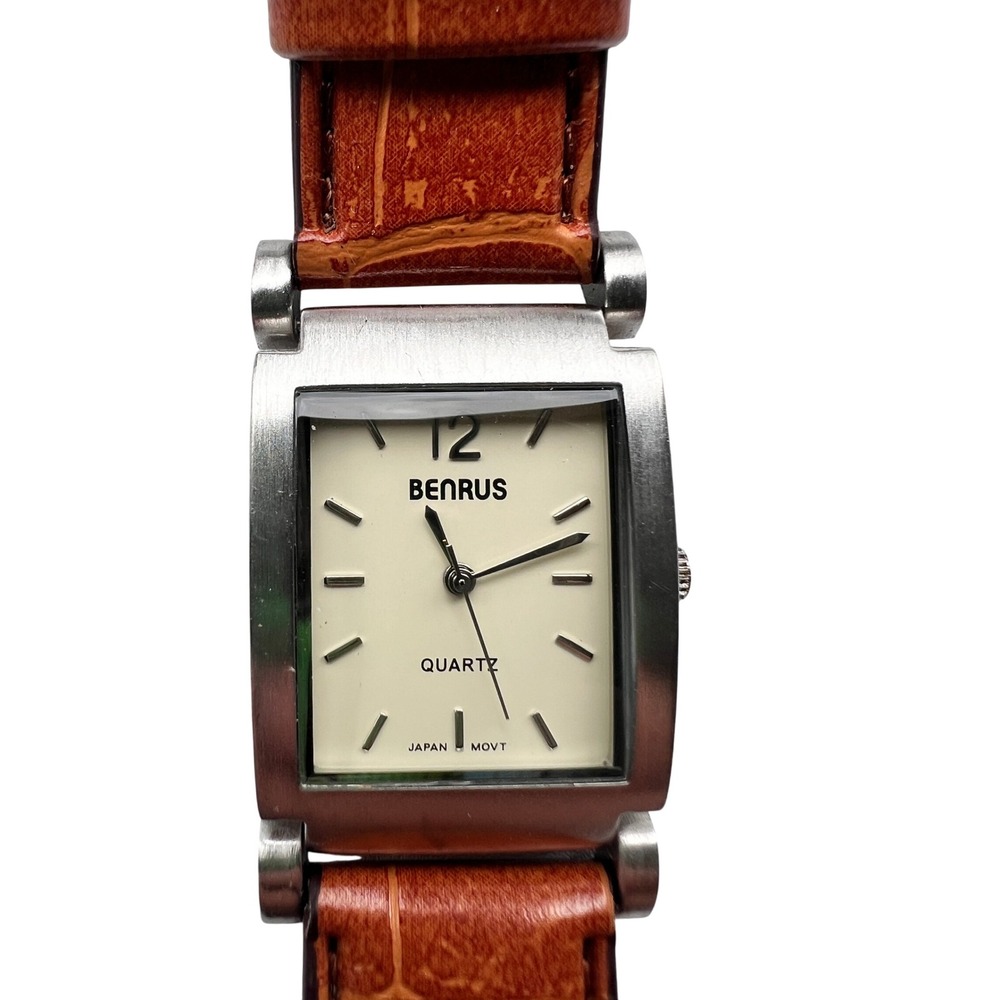 Benrus Watch Women PIM203BR 26mm Silver‎ Tone MISSING Buckle Needs Battery B